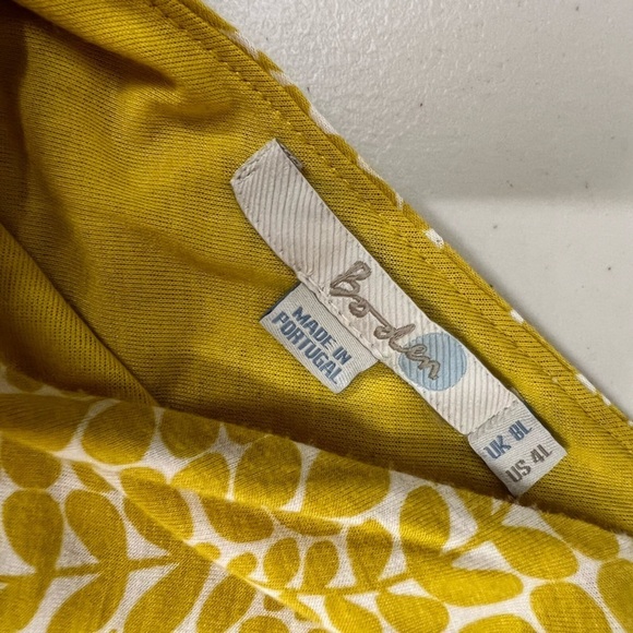 Boden Yellow Print Cotton Slip On Sleeveless Sundress Size 4L - Picture 5 of 8